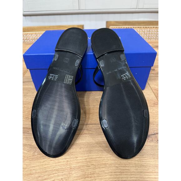 Stuart Weitzman Sawyer Slide Black Semi Shine Rubber 10 NIB Minimalist Vacation - Picture 12 of 15